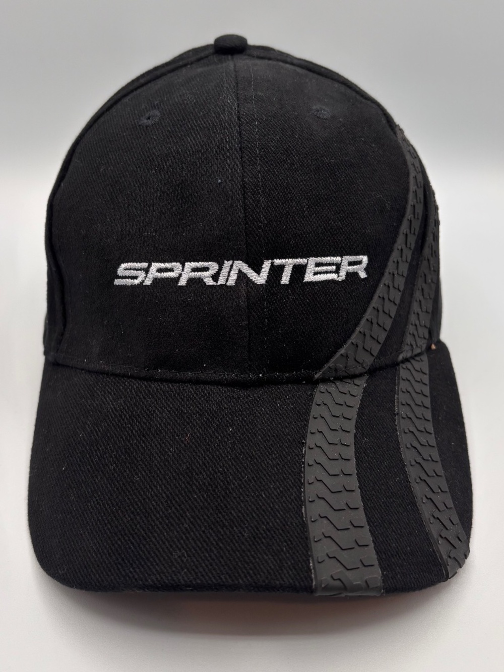 Vintage Sprinter Black/White Embroidered Logo Tire Tracks Retro Hat